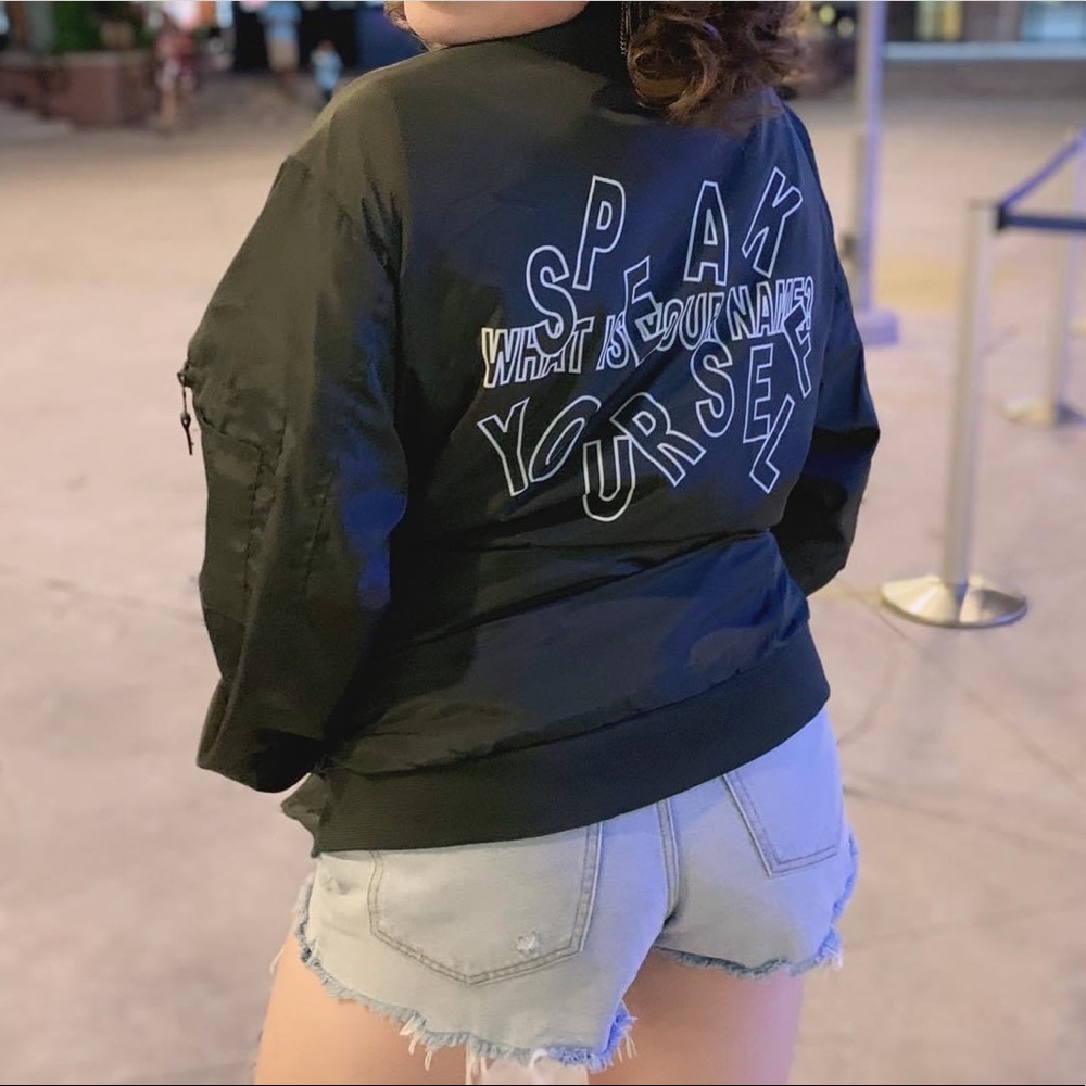 BTS Speak Yourself Bomber Jacket Camo Green Size XL